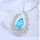 Ruif Jewelry Classic Design S925 Silver 3.4ct Lab Grown Paraiba Sapphire Pendant Necklace Gemstone Jewelry Ruif Jewelry Classic Design S925 Silver 3.4ct Lab Grown Paraiba Sapphire Pendant Necklace Gemstone Jewelry