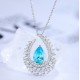 Ruif Jewelry Classic Design S925 Silver 3.4ct Lab Grown Paraiba Sapphire Pendant Necklace Gemstone Jewelry