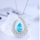 Ruif Jewelry Classic Design S925 Silver 3.4ct Lab Grown Paraiba Sapphire Pendant Necklace Gemstone Jewelry Ruif Jewelry Classic Design S925 Silver 3.4ct Lab Grown Paraiba Sapphire Pendant Necklace Gemstone Jewelry