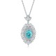 Ruif Jewelry Classic Design S925 Silver 4.02ct Lab Grown Paraiba Sapphire Pendant Necklace Gemstone Jewelry