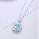 Ruif Jewelry Classic Design S925 Silver 3.19ct Lab Grown Paraiba Sapphire Pendant Necklace Gemstone Jewelry