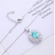 Ruif Jewelry Classic Design S925 Silver 3.19ct Lab Grown Paraiba Sapphire Pendant Necklace Gemstone Jewelry