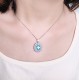 Ruif Jewelry Classic Design S925 Silver 3.19ct Lab Grown Paraiba Sapphire Pendant Necklace Gemstone Jewelry