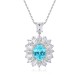 Ruif Jewelry Classic Design S925 Silver 3.19ct Lab Grown Paraiba Sapphire Pendant Necklace Gemstone Jewelry