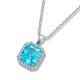 Ruif Jewelry Classic Design S925 Silver 6.93ct  Lab Grown Paraiba Sapphire Pendant Necklace Gemstone Jewelry