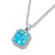 Ruif Jewelry Classic Design S925 Silver 6.93ct Lab Grown Paraiba Sapphire Pendant Necklace Gemstone Jewelry Ruif Jewelry Classic Design S925 Silver 6.93ct Lab Grown Paraiba Sapphire Pendant Necklace Gemstone Jewelry