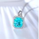 Ruif Jewelry Classic Design S925 Silver 6.93ct Lab Grown Paraiba Sapphire Pendant Necklace Gemstone Jewelry Ruif Jewelry Classic Design S925 Silver 6.93ct Lab Grown Paraiba Sapphire Pendant Necklace Gemstone Jewelry