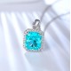 Ruif Jewelry Classic Design S925 Silver 6.93ct  Lab Grown Paraiba Sapphire Pendant Necklace Gemstone Jewelry