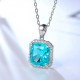 Ruif Jewelry Classic Design S925 Silver 6.93ct  Lab Grown Paraiba Sapphire Pendant Necklace Gemstone Jewelry