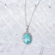 Ruif Jewelry Classic Design S925 Silver 3.98ct Lab Grown Paraiba Sapphire Pendant Necklace Gemstone Jewelry