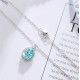 Ruif Jewelry Classic Design S925 Silver 3.98ct Lab Grown Paraiba Sapphire Pendant Necklace Gemstone Jewelry