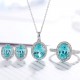 Ruif Jewelry Classic Design S925 Silver 3.98ct Lab Grown Paraiba Sapphire Pendant Necklace Gemstone Jewelry