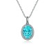 Ruif Jewelry Classic Design S925 Silver 3.98ct Lab Grown Paraiba Sapphire Pendant Necklace Gemstone Jewelry Ruif Jewelry Classic Design S925 Silver 3.98ct Lab Grown Paraiba Sapphire Pendant Necklace Gemstone Jewelry