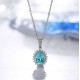 Ruif Jewelry Classic Design S925 Silver 2.542ct Lab Grown Paraiba Sapphire Pendant Necklace Gemstone Jewelry