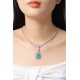 Ruif Jewelry Classic Design S925 Silver  15.56ct Lab Grown Paraiba Sapphire Pendant Necklace Gemstone Jewelry