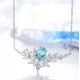 Ruif Jewelry Classic Design S925 Silver 3.046ct Lab Grown Paraiba Sapphire Pendant Necklace Gemstone Jewelry