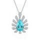 Ruif Jewelry Classic Design S925 Silver  2.6ct Lab Grown Paraiba Sapphire Pendant Necklace Gemstone Jewelry