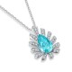 Ruif Jewelry Classic Design S925 Silver  2.6ct Lab Grown Paraiba Sapphire Pendant Necklace Gemstone Jewelry