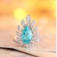 Ruif Jewelry Classic Design S925 Silver  2.6ct Lab Grown Paraiba Sapphire Pendant Necklace Gemstone Jewelry