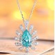 Ruif Jewelry Classic Design S925 Silver  2.6ct Lab Grown Paraiba Sapphire Pendant Necklace Gemstone Jewelry