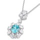 Ruif Jewelry Classic Design S925 Silver 4.41ct Lab Grown Paraiba Sapphire Pendant Necklace Gemstone Jewelry Ruif Jewelry Classic Design S925 Silver 4.41ct Lab Grown Paraiba Sapphire Pendant Necklace Gemstone Jewelry