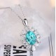 Ruif Jewelry Classic Design S925 Silver 4.364ct Lab Grown Paraiba Sapphire Pendant Necklace Gemstone Jewelry