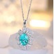 Ruif Jewelry Classic Design S925 Silver 4.364ct Lab Grown Paraiba Sapphire Pendant Necklace Gemstone Jewelry