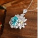 Ruif Jewelry Classic Design S925 Silver 10.17ct Lab Grown Paraiba Sapphire Pendant Necklace Gemstone Jewelry Ruif Jewelry Classic Design S925 Silver 10.17ct Lab Grown Paraiba Sapphire Pendant Necklace Gemstone Jewelry