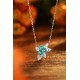 Ruif Jewelry Classic Design S925 Silver 1.64ct Lab Grown Paraiba Sapphire Pendant Necklace Gemstone Jewelry Ruif Jewelry Classic Design S925 Silver 1.64ct Lab Grown Paraiba Sapphire Pendant Necklace Gemstone Jewelry