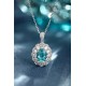 Ruif Jewelry Classic Design S925 Silver 4.21ct Lab Grown Paraiba Sapphire Pendant Necklace Gemstone Jewelry Ruif Jewelry Classic Design S925 Silver 4.21ct Lab Grown Paraiba Sapphire Pendant Necklace Gemstone Jewelry