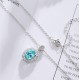 Ruif Jewelry Classic Design S925 Silver 3.142ct Lab Grown Paraiba Sapphire Pendant Necklace Gemstone Jewelry