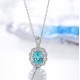 Ruif Jewelry Classic Design S925 Silver 3.142ct Lab Grown Paraiba Sapphire Pendant Necklace Gemstone Jewelry