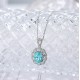 Ruif Jewelry Classic Design S925 Silver 3.142ct Lab Grown Paraiba Sapphire Pendant Necklace Gemstone Jewelry