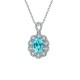 Ruif Jewelry Classic Design S925 Silver 3.142ct Lab Grown Paraiba Sapphire Pendant Necklace Gemstone Jewelry