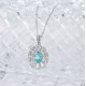 Ruif Jewelry Classic Design S925 Silver 1.338ct Lab Grown Paraiba Sapphire Pendant Necklace Gemstone Jewelry