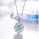 Ruif Jewelry Classic Design S925 Silver 1.338ct Lab Grown Paraiba Sapphire Pendant Necklace Gemstone Jewelry