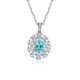 Ruif Jewelry Classic Design S925 Silver 1.338ct Lab Grown Paraiba Sapphire Pendant Necklace Gemstone Jewelry