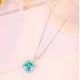 Ruif Jewelry Classic Design S925 Silver 5.5ct Lab Grown Paraiba Sapphire Pendant Necklace Gemstone Jewelry