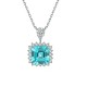 Ruif Jewelry Classic Design S925 Silver 5.5ct Lab Grown Paraiba Sapphire Pendant Necklace Gemstone Jewelry