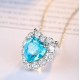 Ruif Jewelry Classic Design S925 Silver 7.97ct Lab Grown Paraiba Sapphire Pendant Necklace Gemstone Jewelry Ruif Jewelry Classic Design S925 Silver 7.97ct Lab Grown Paraiba Sapphire Pendant Necklace Gemstone Jewelry
