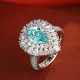 Ruif Jewelry Classic Design S925 Silver 3.635ct Lab Paraiba Ring Wedding Bands