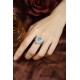 Ruif Jewelry Classic Design S925 Silver 3.635ct Lab Paraiba Ring Wedding Bands