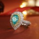 Ruif Jewelry Classic Design S925 Silver 3.6ct Lab Paraiba Ring Wedding Bands