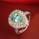 Ruif Jewelry Classic Design S925 Silver 3.6ct Lab Paraiba Ring Wedding Bands