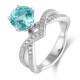 Ruif Jewelry Classic Design S925 Silver 3.26ct Lab Paraiba Ring Wedding Bands