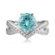 Ruif Jewelry Classic Design S925 Silver 3.26ct Lab Paraiba Ring Wedding Bands