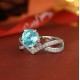Ruif Jewelry Classic Design S925 Silver 3.26ct Lab Paraiba Ring Wedding Bands