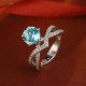 Ruif Jewelry Classic Design S925 Silver 3.26ct Lab Paraiba Ring Wedding Bands