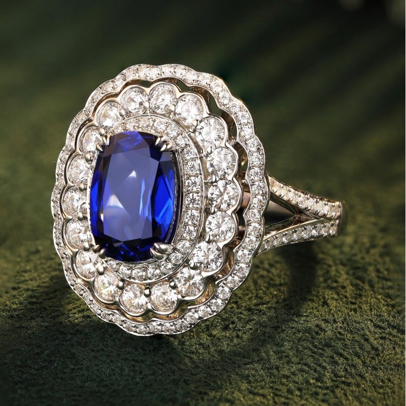 Ruif Jewelry Classic Design S925 Silver 3.79ct Lab Grown Sapphire Ring Wedding Bands ring Ruif Jewelry Classic Design S925 Silver 3.79ct Lab Grown Sapphire Ring Wedding Bands ring