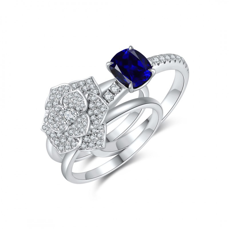 Ruif Jewelry Classic Design S925 Silver 13.34ct Lab Grown Sapphire Ring Wedding Bands ring Ruif Jewelry Classic Design S925 Silver 13.34ct Lab Grown Sapphire Ring Wedding Bands ring